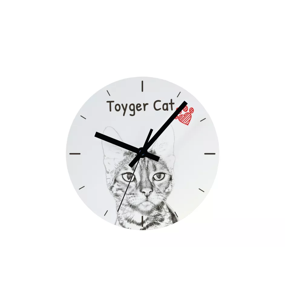Toyger Katze - Wanduhr mit Katze, Regal Uhr mit Druck, personalisierte Hausdekoration von Art-Dog.