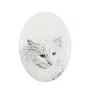 Chat Angora Turc - une plaque commémorative avec une photo de chat, une plaque funéraire avec une impression, une plaque ovale personnalisée de la marque Art-Dog