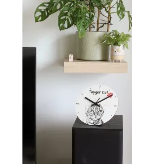 Toyger Katze - Wanduhr mit Katze, Regal Uhr mit Druck, personalisierte Hausdekoration von Art-Dog.