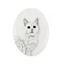 Chat turc de Van - une plaque commémorative avec une photo de chat, une plaque funéraire avec une impression, une plaque ovale personnalisée de la marque Art-Dog