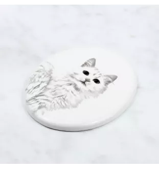 Chat turc de Van - une plaque commémorative avec une photo de chat, une plaque funéraire avec une impression, une plaque ovale personnalisée de la marque Art-Dog