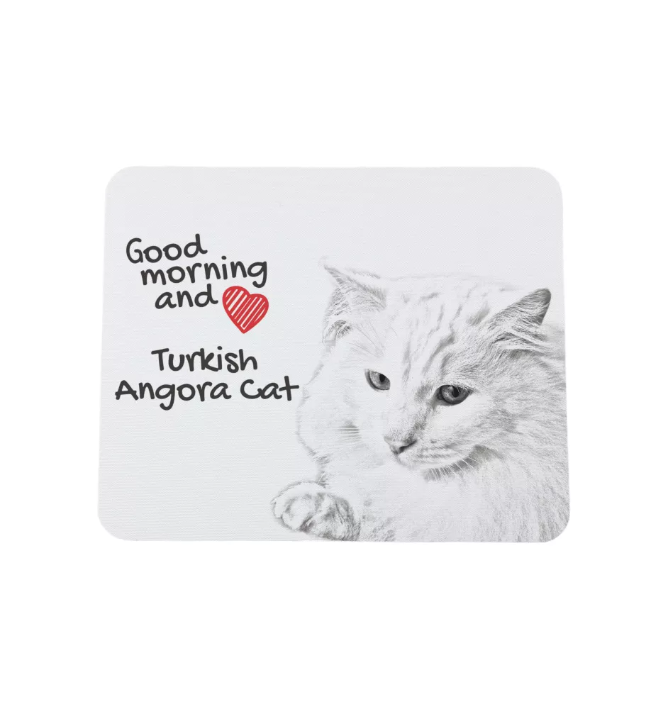 Türkisch Angorakatze - Mauspad mit Druck, personalisiertes Mauspad mit Katze, einzigartiges Gadget für Büroangestellte von Art-Dog.