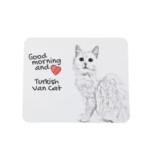 Türkisch Van Katze - Mauspad mit Druck, personalisiertes Mauspad mit Katze, einzigartiges Gadget für Büroangestellte von Art-Dog.