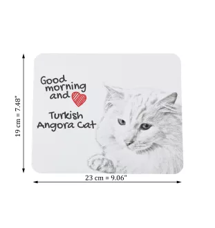 Türkisch Angorakatze - Mauspad mit Druck, personalisiertes Mauspad mit Katze, einzigartiges Gadget für Büroangestellte von Art-Dog.