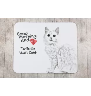 Türkisch Van Katze - Mauspad mit Druck, personalisiertes Mauspad mit Katze, einzigartiges Gadget für Büroangestellte von Art-Dog.