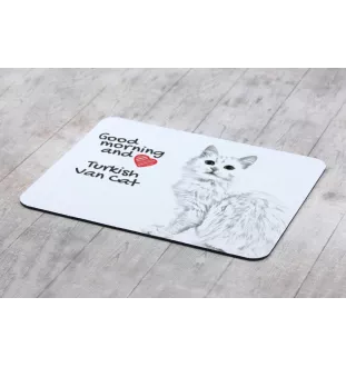Türkisch Van Katze - Mauspad mit Druck, personalisiertes Mauspad mit Katze, einzigartiges Gadget für Büroangestellte von Art-Dog.