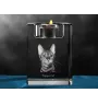 Chat Toyger - Bougeoir avec photo de chat, porte bougie en cristal, cadeau personnalisé par la marque Art-Dog