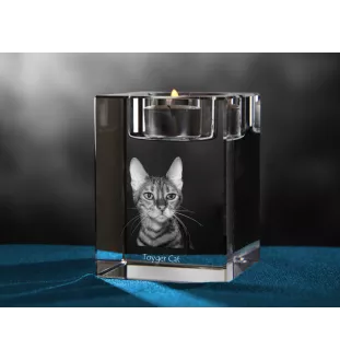 Toyger - Candle holder with cat photo, crystal tealight holder, personalised gift by Art-Dog brand