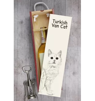Türkisch Van Katze - Weinbox mit Katze, Alkoholbox mit Grafik, personalisierte Geschenkbox der Marke Art-Dog