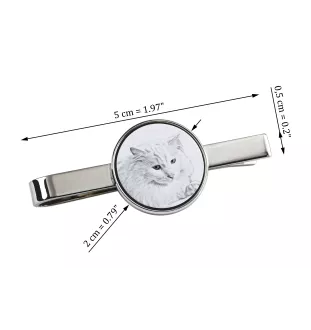 Turkish Angora Cat - cat tie clip, personalized tie clip, unique gift for men from Art-Dog brand
