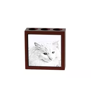Chat Angora Turc - porte-stylo avec un chat, organiseur de bureau avec impression, décoration de bureau personnalisée de la marque Art-Dog