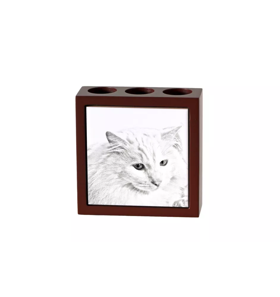 Chat Angora Turc - porte-stylo avec un chat, organiseur de bureau avec impression, décoration de bureau personnalisée de la marque Art-Dog