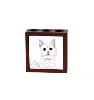 Türkisch Van Katze - Stifthalter mit Katze, Schreibtischorganizer mit Aufdruck, personalisierte Schreibtischdekoration von der Marke Art-Dog