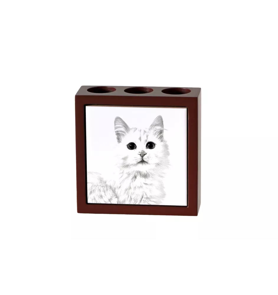 Chat turc de Van - porte-stylo avec un chat, organiseur de bureau avec impression, décoration de bureau personnalisée de la marque Art-Dog