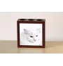 Turkish Angora Cat - pen holder with a cat, desk organizer with a print, personalized desk decoration by Art-Dog brand