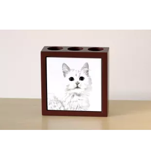 Türkisch Van Katze - Stifthalter mit Katze, Schreibtischorganizer mit Aufdruck, personalisierte Schreibtischdekoration von der Marke Art-Dog