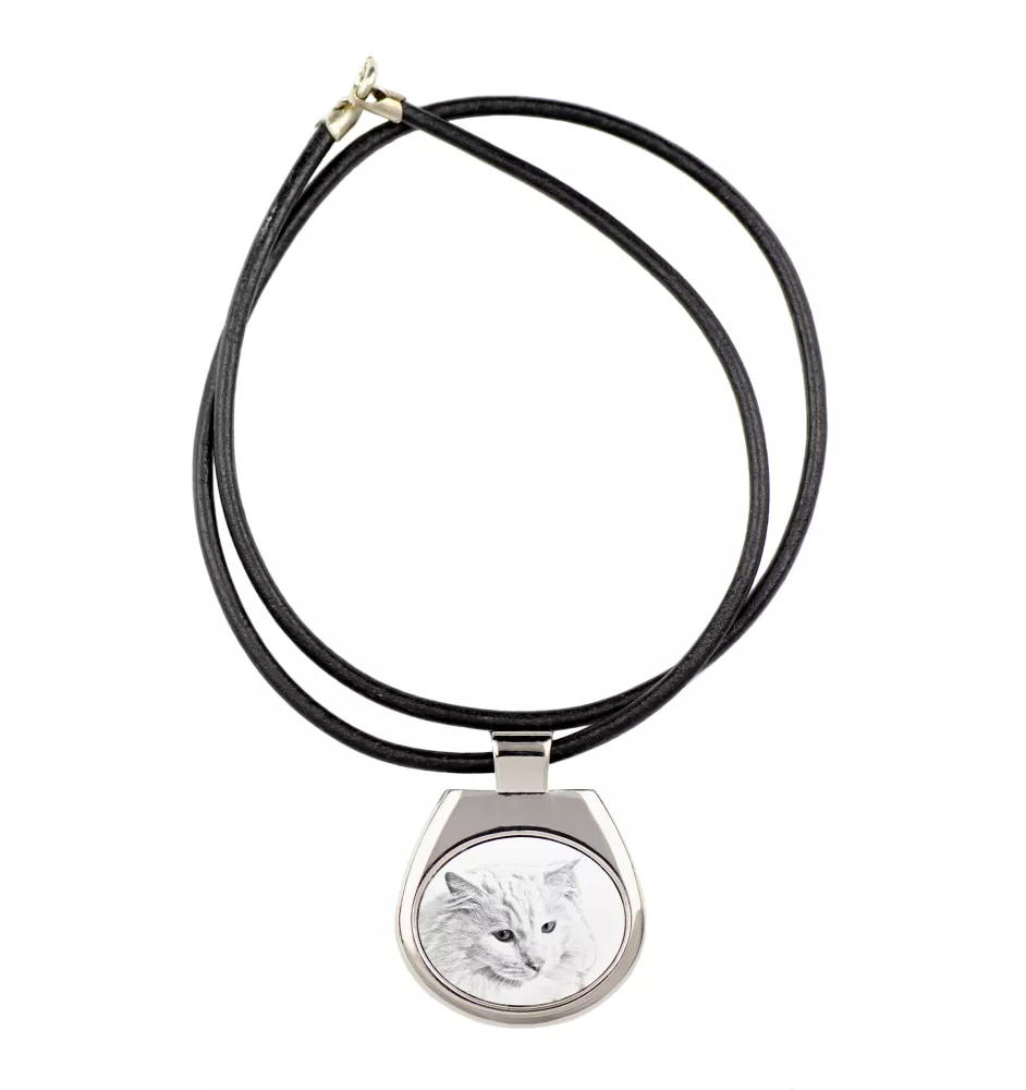 Chat Angora Turc - collier avec un chat, pendentif personnalisé avec une photo, collier unique pour hommes et femmes de la marque Art-Dog
