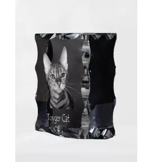 Chat Toyger - cristal avec une photo de chat, une statuette en verre avec une photo, un cadre exceptionnel avec une photo de la marque Art-Dog