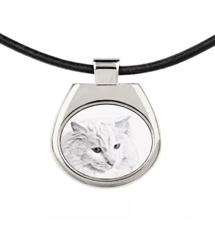 Türkisch Angorakatze - Halskette mit Katzenanhänger, personalisiertes Fotoanhänger, einzigartige Halskette für Frauen und Männer von der Marke Art-Dog