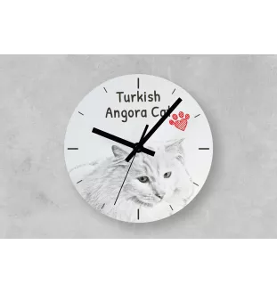 Chat Angora Turc - horloge murale avec un chat, horloge de table avec impression, décoration personnalisée de la maison de la marque Art-Dog