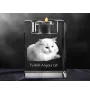 Türkisch Angora - Kerzenhalter mit Katzenfoto, Teelichthalter aus Kristall, personalisiertes Geschenk der Marke Art-Dog