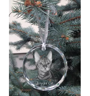 Toyger Katze - Kristallkugel mit Foto, Katzenfoto im Kristall, personalisierter Weihnachtsbaumanhänger von Art-Dog.