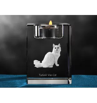 Turecki van świecznik kryształowy z kotem Art-Dog