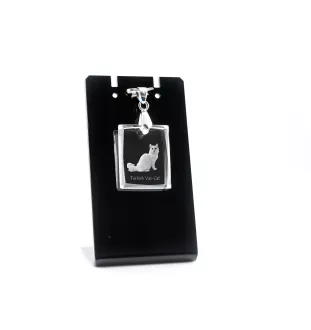 Chat turc de Van - Crystal cat pendant, photo necklace, unique jewellery by Art-Dog