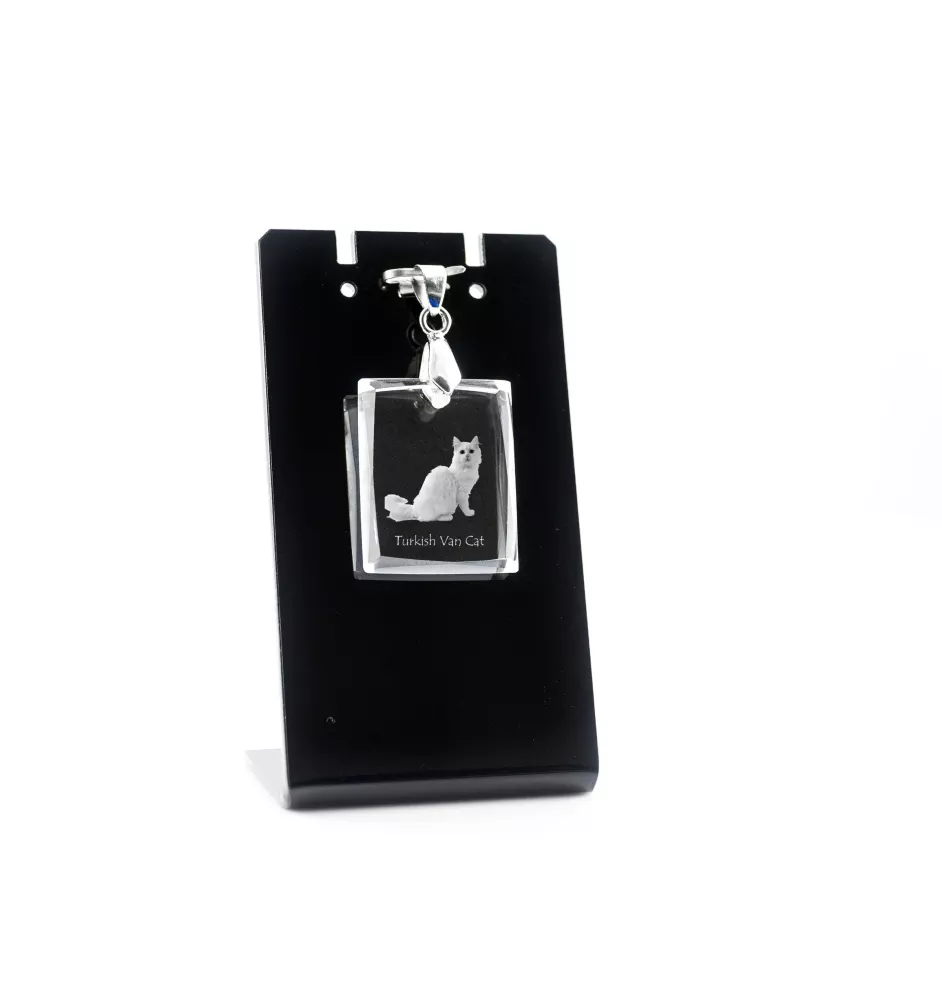 Türkisch Van Katze - Crystal cat pendant, photo necklace, unique jewellery by Art-Dog