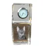 Chat Toyger - montre en cristal avec photo, photo de chat dans le cristal, horloge de bureau personnalisée de la marque Art-Dog