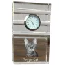 Chat Toyger - une horloge en verre avec une photo, une photo de chat dans un cristal, une horloge de bureau personnalisée de la marque Art-Dog