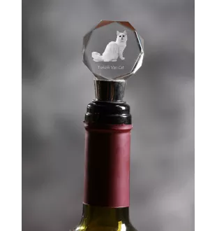 Chat turc de Van - Bouchon de bouteille, bouchon de vin en cristal avec photo de chat, cadeau personnalisé pour barman par la marque Art-Dog