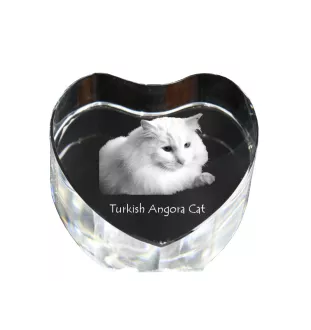 Turecka angora serce kryształowe z kotem Art-Dog