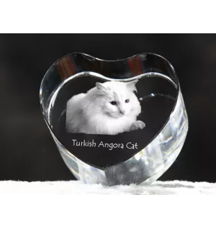 Turecka angora serce kryształowe z kotem Art-Dog