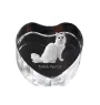 Turkish Van Cat - crystal clock with a picture of a cat, heart-shaped shelf clock, personalized standing clock by Art-Dog brand