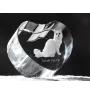 Turkish Van Cat - crystal clock with a picture of a cat, heart-shaped shelf clock, personalized standing clock by Art-Dog brand