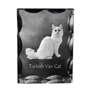 Chat turc de Van - cristal avec une photo de chat, une statuette en verre avec une photo, un cadre exceptionnel avec une photo de la marque Art-Dog