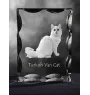 Türkisch Van Katze - Kristall mit Katzenbild, Glasstatuette mit Bild, einzigartiger Bilderrahmen der Marke Art-Dog
