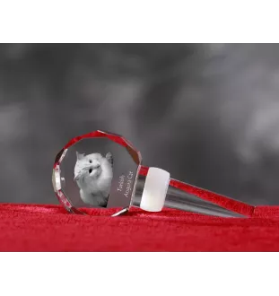 Türkisch Angorakatze - Kristallflaschenverschluss mit Katze, einzigartiger Weinverschluss mit Foto, personalisiertes Geschenk für Sommelier der Marke Art-Dog