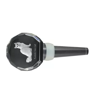 Chat turc de Van - Bouchon de bouteille en cristal avec chat, bouchon de vin unique avec photo, cadeau personnalisé pour sommelier par la marque Art-Dog