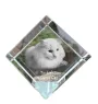 Turkish Angora Cat - crystal cube with a picture of a cat, crystal with a picture of a horse, cubic paperweight by Art-Dog brand