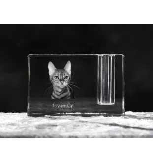 Kot toyger penholder kryształowy z kotem Art-Dog