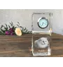 Turkish Angora Cat - crystal clock with a photo, photo of a cat in crystal, personalized desk clock by Art-Dog brand