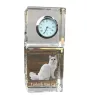 Chat turc de Van - montre en cristal avec photo, photo de chat dans le cristal, horloge de bureau personnalisée de la marque Art-Dog
