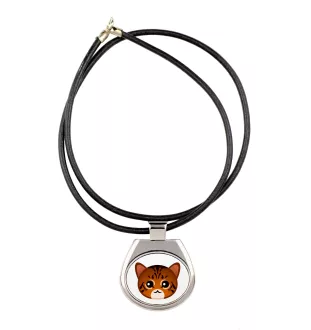 Toyger - collier pendentif avec une illustration sur une chaîne en cuir de la marque Art-Dog