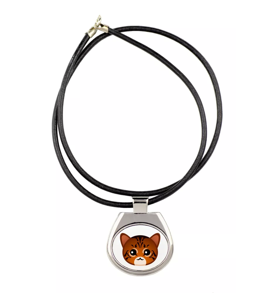 Toyger - collier pendentif avec une illustration sur une chaîne en cuir de la marque Art-Dog