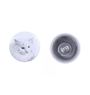 Chat Angora Turc - boucles d'oreilles avec votre chat bien-aimé, photo personnelle, accessoire parfait pour les amoureux des chats de la marque Art.-Dog