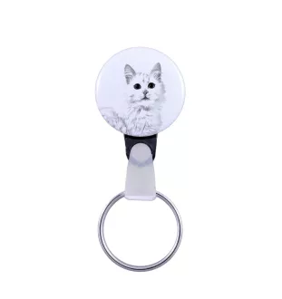 Türkisch Van Katze - handgefertigter Schlüsselanhänger mit dem Bildnis einer Katze, Taschenanhänger, Produkt der Marke Art-Dog