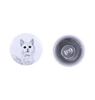 Chat turc de Van - boucles d'oreilles avec votre chat bien-aimé, photo personnelle, accessoire parfait pour les amoureux des chats de la marque Art.-Dog