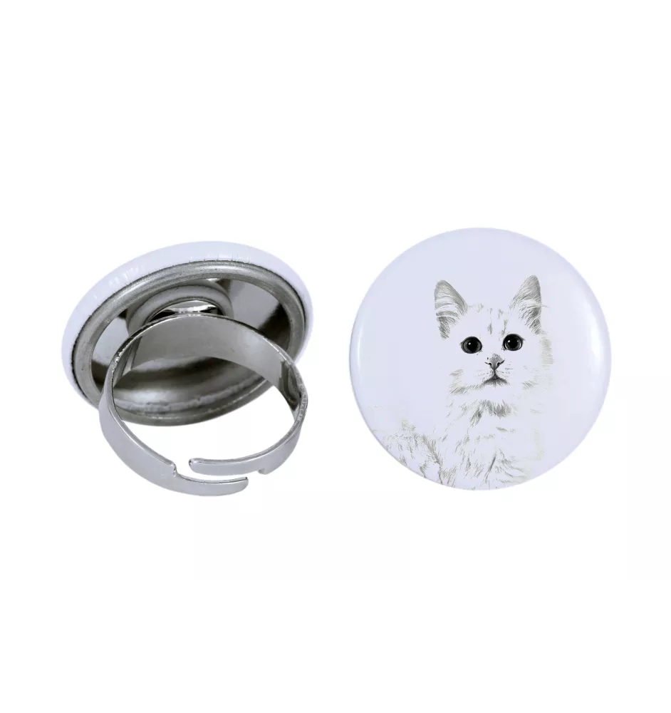Chat turc de Van - une bague unique, faite à la main, bijoux pour femmes de la marque Art-Dog